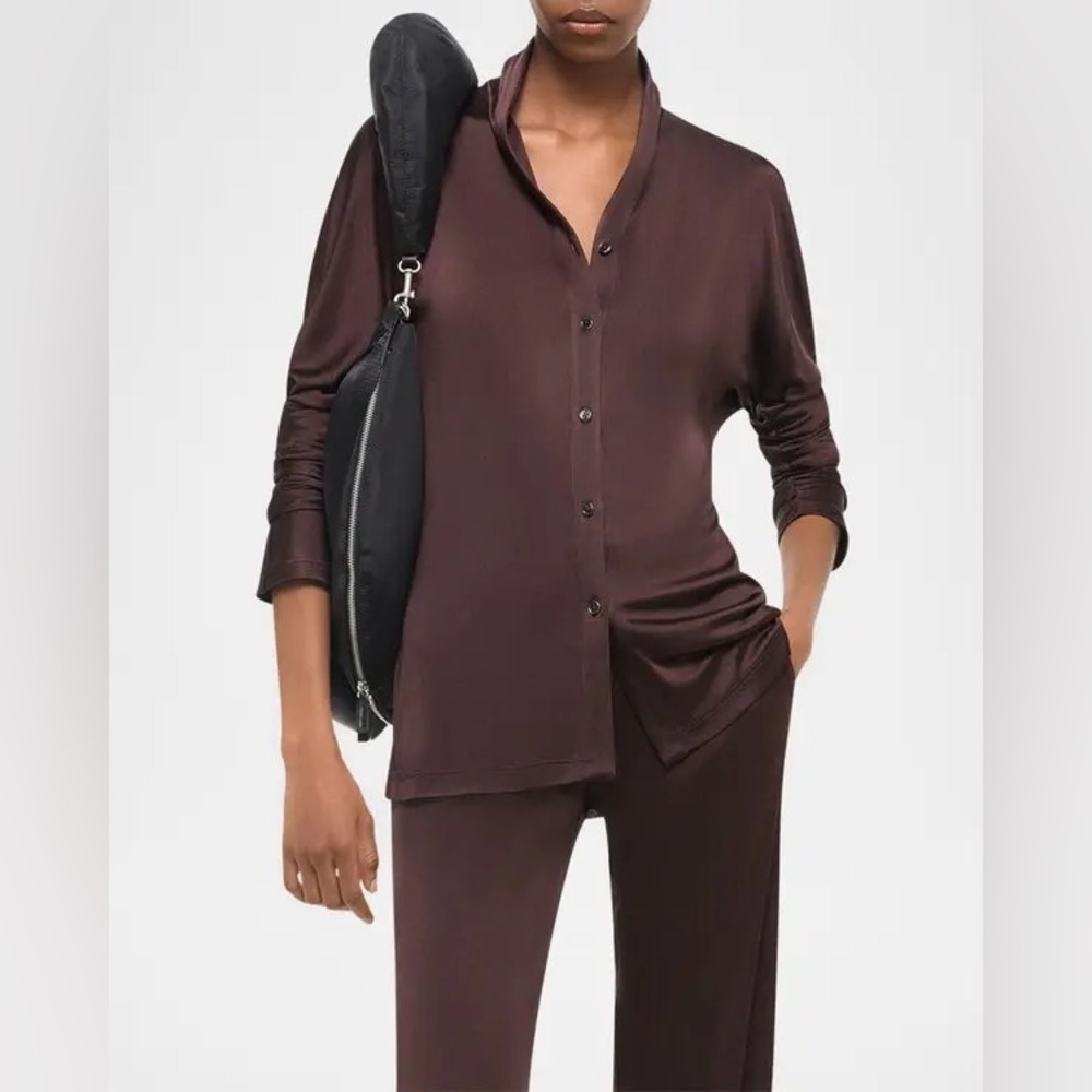 HELMUT LANG Liquid Jersey in Espresso Size 2XS NWT